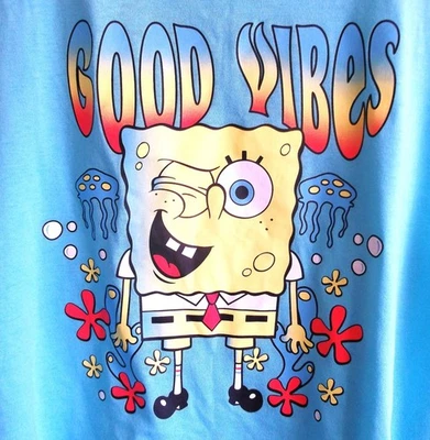Camiseta sin mangas azul Nickelodeon para niñas Bob Esponja buenas vibraciones adolescentes junior talla L (11-13) Foto 1 de 4