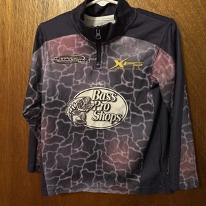 Bass Pro Shops Kids Quarter Zip Long Sleeve Fishing Jersey Purple Toddler 3T - Picture 1 of 3