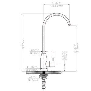 Lordear Kitchen Purifier Faucet Stainless Steel Filter Silver 11.1" - Picture 1 of 5