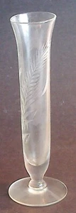 Etched Clear Glass Bud Vase - Picture 1 of 1