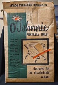 Vintage 1960's O'Johnnie Champing Port-A-John Portable Toilet in Original Box - Picture 1 of 11