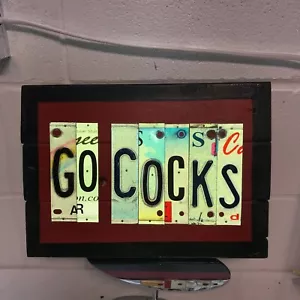 LICENSE PLATE COCKFAN SOUTH CAROLINA GAMECOCKS GO COCKS SIGN MAN CAVE 14.5X8.5 - Picture 1 of 3