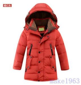 Boys size Hooded Coat Duck Down thicken Jacket Long Parka Warm Winter Outwear