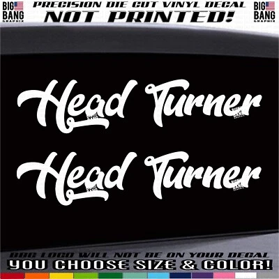 Die Cut Script Head Turner Decal Sticker Hot Rod Gasser Drag Old School Letters - Image 1 of 4