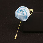 ?? 1pc Men Suit Rose Flower Brooches Canvas Fabric Ribbon Tie Pins Clothing Dr