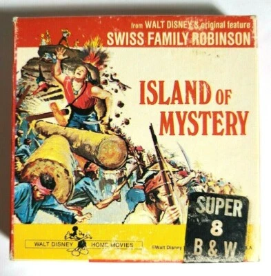 Disney Super 8 ISLA DEL MISTERIO Swiss Family Robinson 200 ft blanco y negro silencioso 200 ft Foto 1 de 4