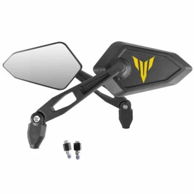 Coppia De Rétroviseurs Street Avec Logo Jaune Pour MT-125 MT-03 MT-07 MT-09 - Photo 1/3