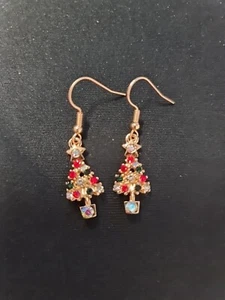 Brand New Gem Christmas Tree Christmas Earrings - Picture 1 of 4