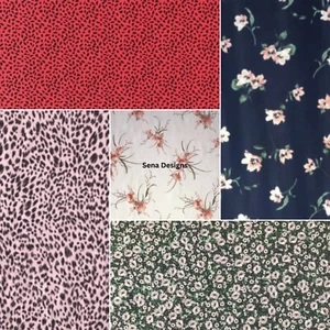 Blusa/vestido Crepe Impreso Tela Floral Estampado Animal Matero - Imagen 1 de 6