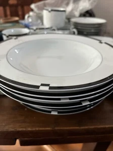 Mikasa Midnight Rim Soup Bowls Set of  5 L5542 Japan - Picture 1 of 2