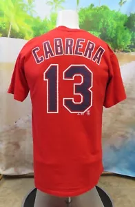 ASDRUBAL CABRERA Used 2007-14 Majestic CLEVELAND INDIANS T-Shirt Jersey Medium - Picture 1 of 2