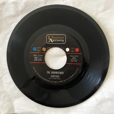 The Highwaymen - Santiano / Michael 45 RPM United Artists Records 7” Foto 1 de 2