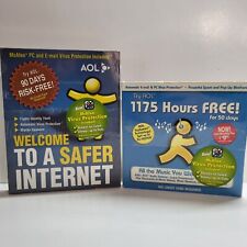 LOT 2 AOL America Online Internet Dial-Up DSL CD Disc Free Trial SEALED Vintage