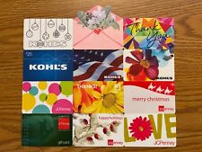 JCPENNEY & KOHL’S lot of 12 different new & used collectible gift cards