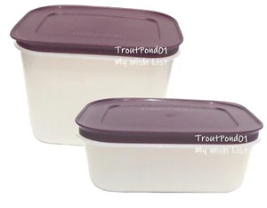 Tupperware Freezer Mates Plus Small Deep Snowflake 4 3/4 c 1 3/4 c Purple Set 2 - Picture 1 of 3