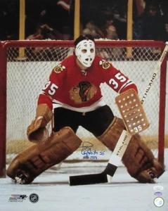 Foto autografiada 16x20 de Tony Esposito de los Chicago Blackhawks JSA 196397 - Imagen 1 de 3