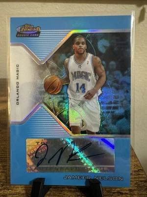 2004-05 Topps Finest Rookie Auto Jameer Nelson #165 X-Fractor/50 Azul RC Foto 1 de 4