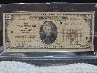 The Federal Reserve Bank of New York 1929 Twenty Dollar Bill. - Image 1 of 4