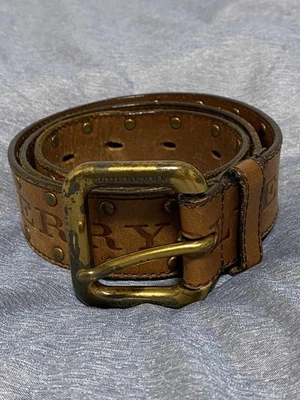 Burberry Etiqueta Azul Tachuelas Cinturón Hombre Accesorio Cinturón Colección Original Foto 1 de 4