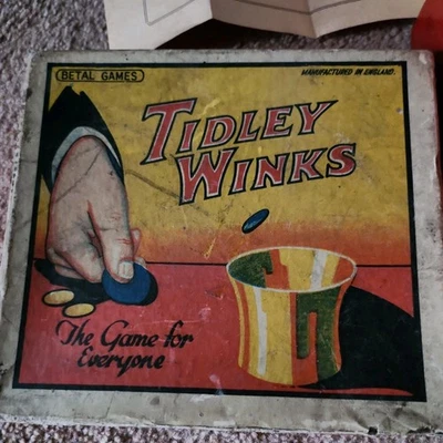 Antique Tidley Winks Game &Counters wooden Cup  British Manufacture - Image 1 of 4