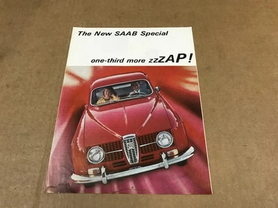 Folleto vintage de vendedor de concesionario especial Saab Foto 1 de 3