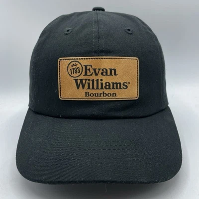 Evan Williams 波旁帽成人绑带黑色棒球帽皮革布贴标志 — 第 1/4 张图片