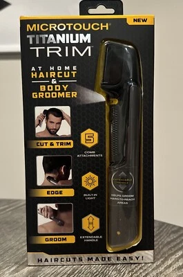 NUEVO**INALÁMBRICO-MICRO-TOUCH Herramienta de Corte de Pelo de Titanio-5 Accesorios-Mango Externo Foto 1 de 4