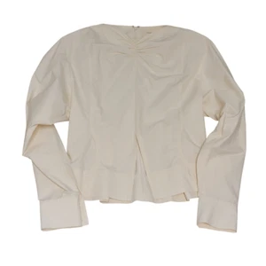 WNDERKAMMER Shirring Slit Blouse Size Medium Cream Korean Designer NWT NEW $270 - Picture 1 of 8