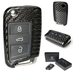 For VW Golf 7 MK7 Skoda Carbon Fiber Car Auto Remote Key Case - Picture 1 of 7