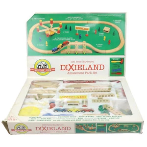 Juego de Parque de Atracciones Dixieland 105 Piezas Madera Dura Juego Vintage Whistlin Dixie Line - Imagen 1 de 8