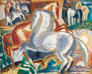 HORSES IN LANDSCAPE Leo Gestel Fine Art 11" x 14" Giclee Print - Picture 1 of 1