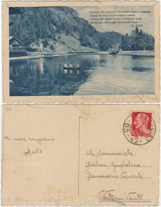 TIMBRO FRANCENIGO SU CARTOLINA CON POESIA DI A.GRAF 1935 - Imagen 1 de 1