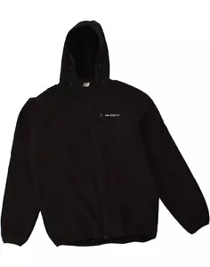 NEW BALANCE Mens Hooded Windbreaker Jacket UK 40 Large Black Polyester CL21 - Imagen 1 de 3