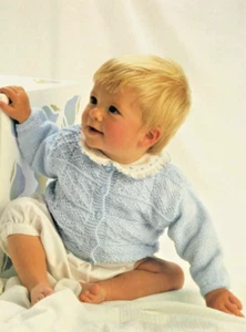 Vintage Baby Knitting Pattern Jacket – Sweetheart DK – Sizes 16–22" Chest – Prin - Picture 1 of 3