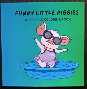 Hand-Drawn Coloring Book by JenJynZ Funny Little Piggies - Imagen 1 de 2