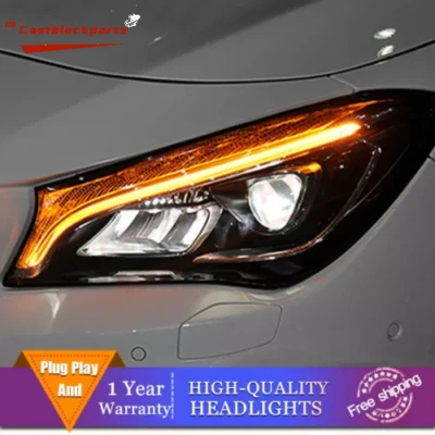 For Benz CLA W117 Headlights LED Lens Beam Projector Full LED DRL 2014-2019 L+R - Image 1 of 4