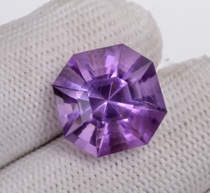 10.80 Carats Natural Purple Amethyst Cushion Shape Custom Cut Loose Gemstone - Picture 1 of 4