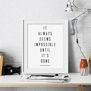 Nelson Mandela inspirierender Wandkunstdruck motivierendes Zitat Poster Dekor Geschenk - Bild 1 von 4