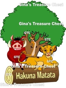Disney Animal Kingdom Hakuna Matata Simba Timon Pumba Scrapbook Die Cut Piece - Picture 1 of 1