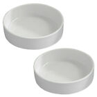 White Ceramic Saucers for Succulents - 2-Pack