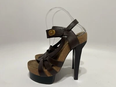 Sandalias de plataforma Balenciaga de Nicolas Ghesquiere AW2007 de cuero marrón 37 Foto 1 de 4