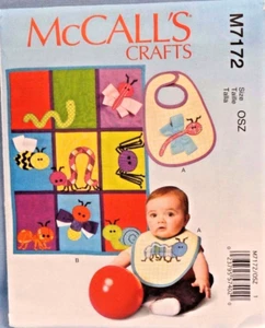 MCCALLS CRAFT PATTERN 7172 NURSERY QUILT BIB BUG APPLIQUES UNCUT - Picture 1 of 2