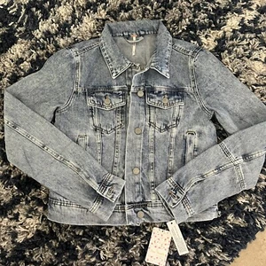 Free People Ladies Rumors Light Denim Jacket Indigo Blue Women's Size XS - Picture 1 of 6