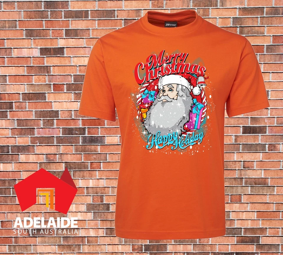 JB's T-shirt DTG Printed Santa Merry Christmas Happy Holidays Mens Sizes Xmas - image 1 of 1