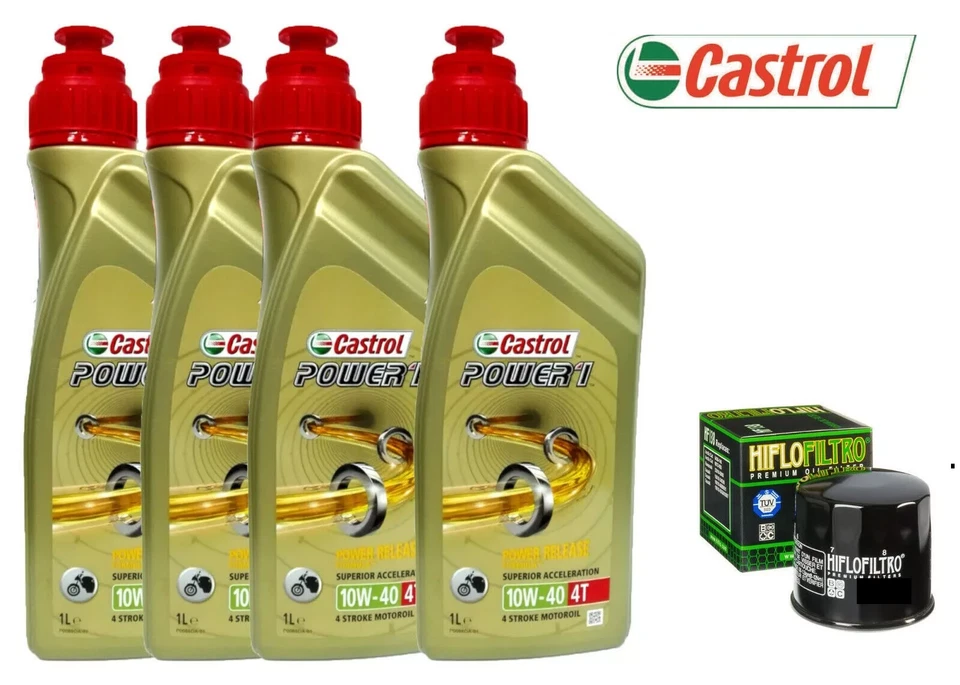 KIT TAGLIANDO OLIO CASTROL POWER 1 10W40+FILTRO HONDA CBR 600 RR 2006 Foto 1 de 1