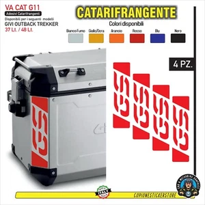 4 Adesivi Catarifrangenti valigie GIVI Trekker Outback 48 37 litri BMW GS - G11 - Picture 1 of 2