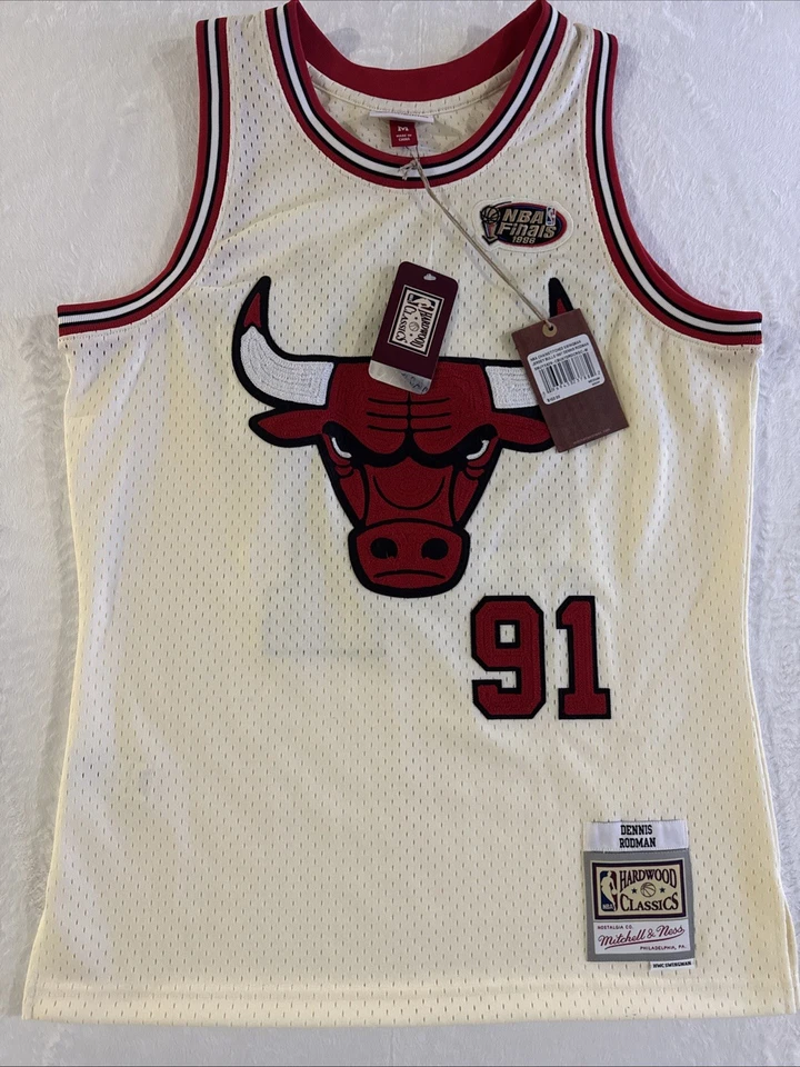 Chicago Bulls Jersey Mens Medium NBA Basketball Dennis Rodman 91 Finals 1998 NEW - Image 1 of 4
