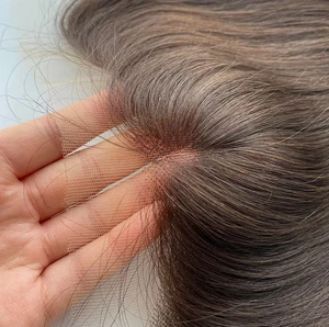 Human Raw Hair Toupee Lace Front Full Lace Topper with Single Knot and Invisible - Picture 1 of 23