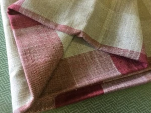 90 cm Ian Mankin fabric remnant Oban check Peony - Picture 1 of 4