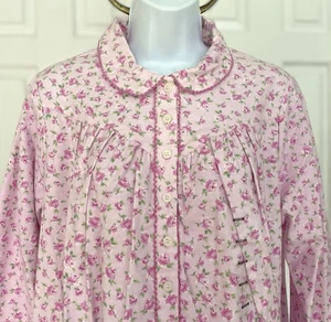 NWT Sleep Tight - Women's  M- Long Flannel Granny Nightgown - Cotton- Pink - Picture 1 of 12